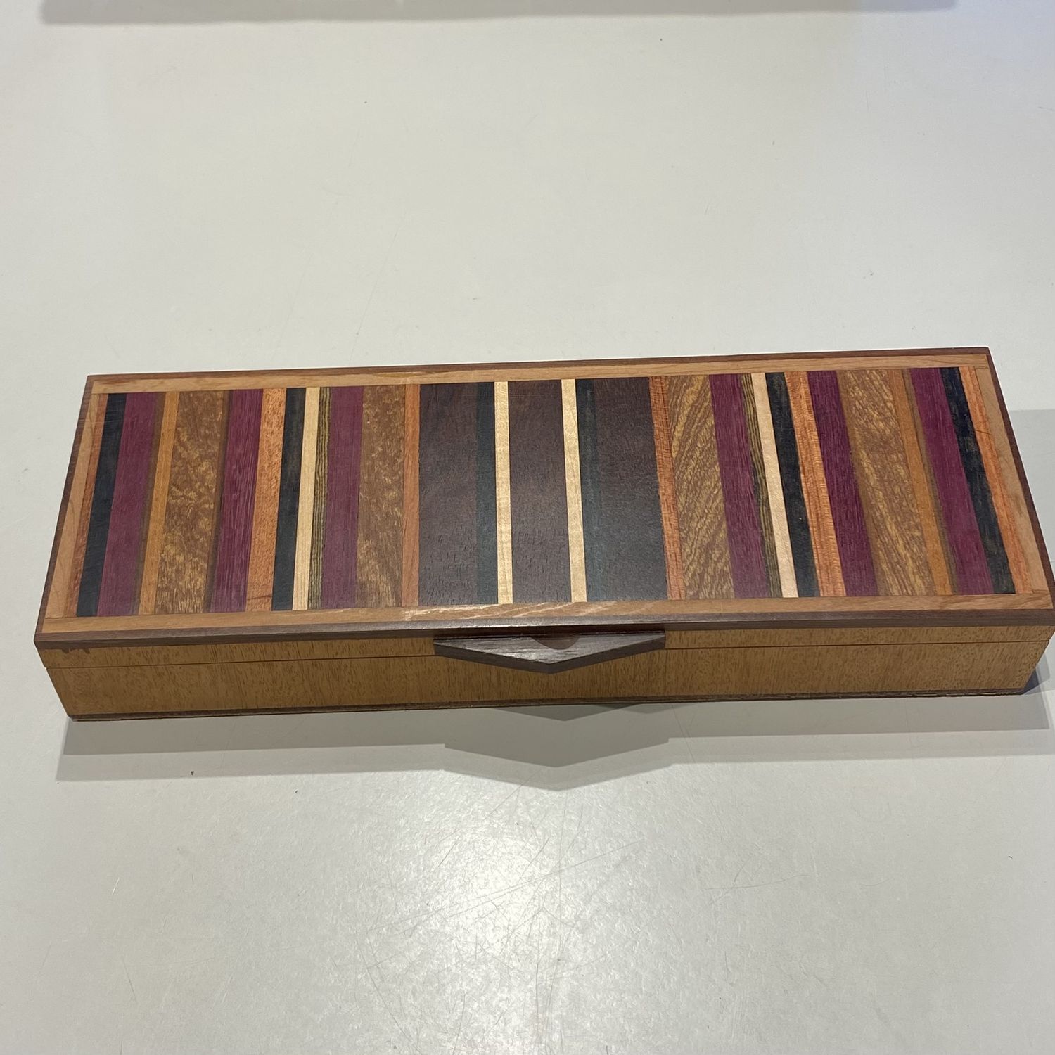 Cole Box Striped Maple , Wlanut and Purple Heart Wood