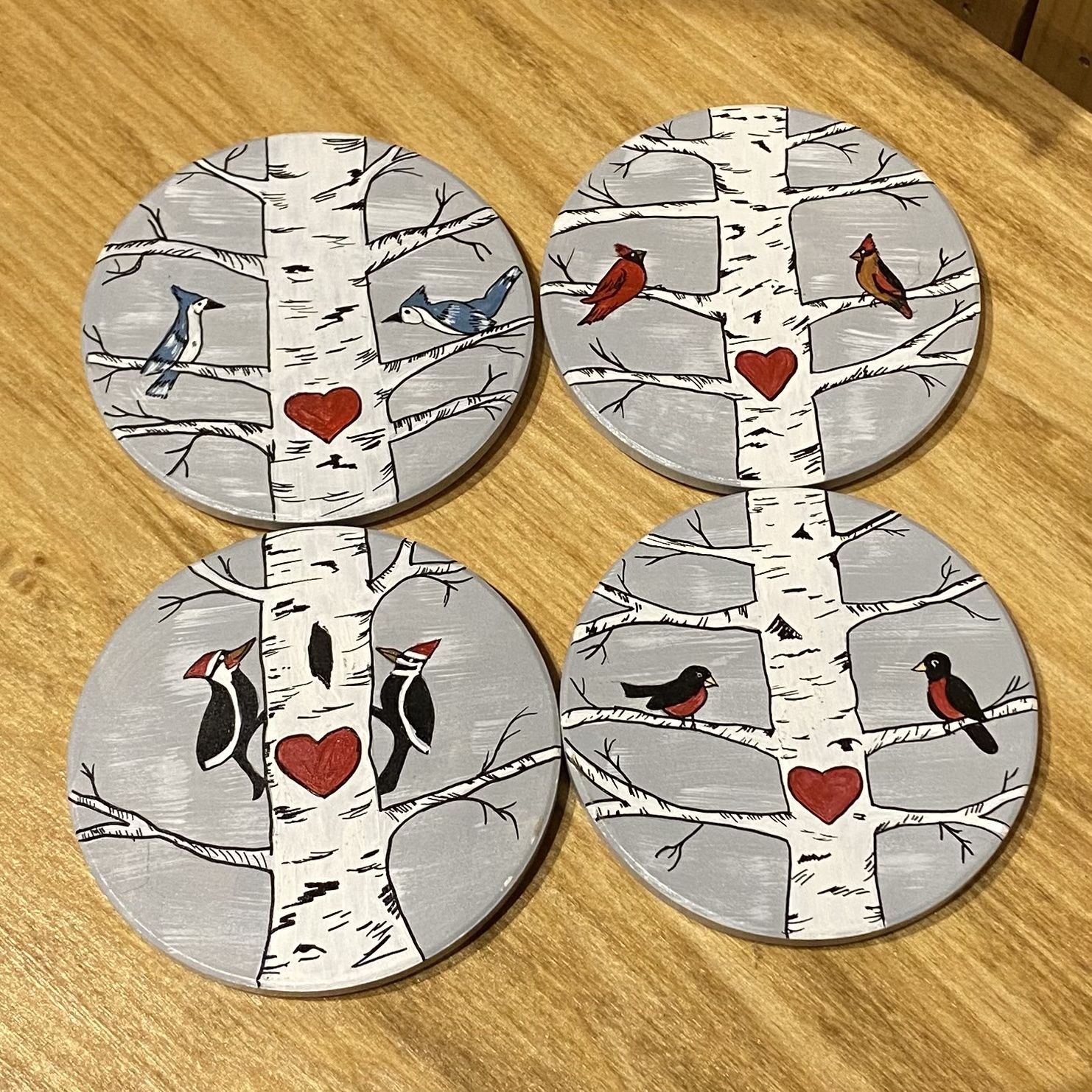 Wilson Coaster Set 4 PC Bird Couples