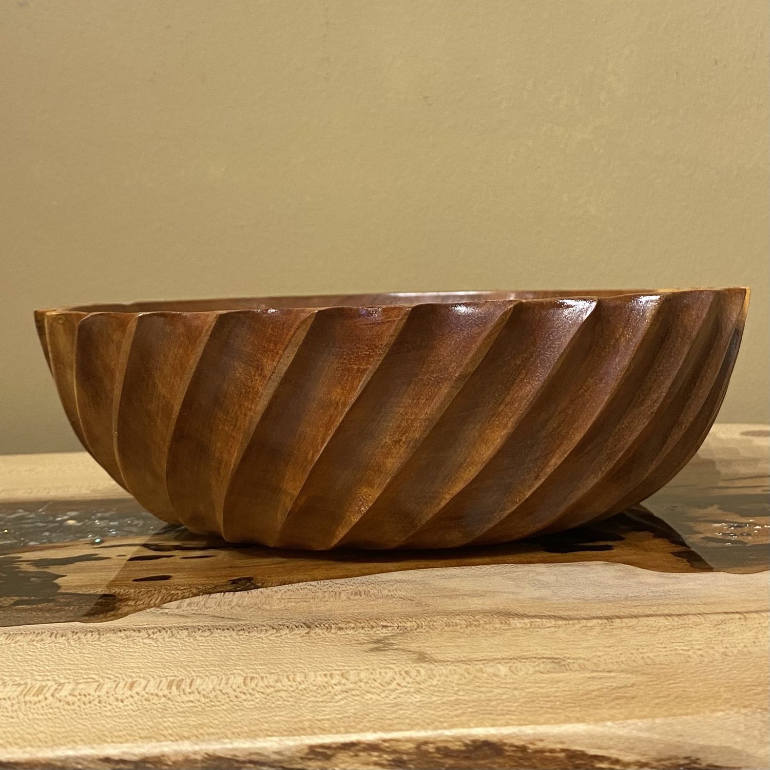 Przybylski Fancy Mahogany Carved Bowl
