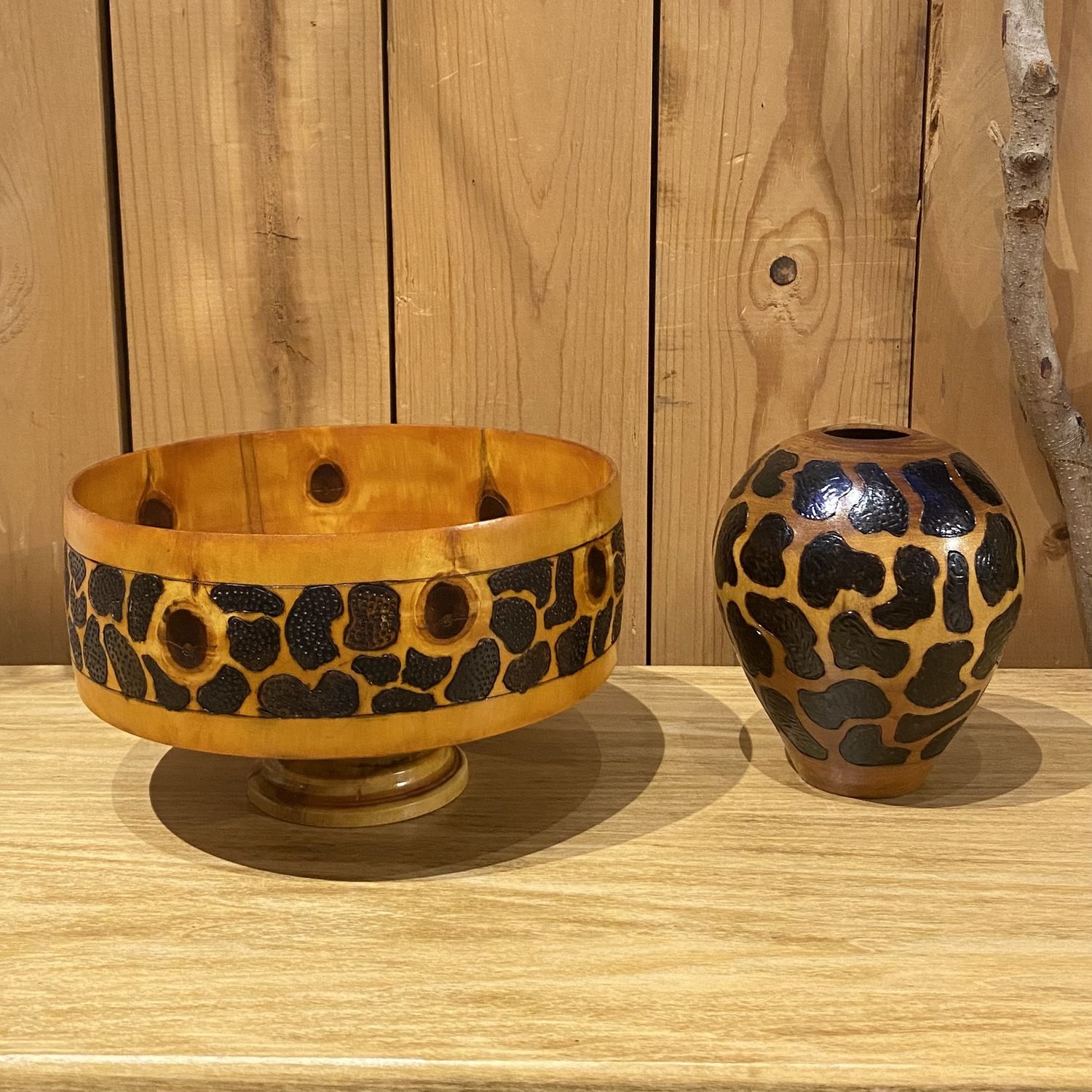 Przybylski Leopard Print Pair Bowl/Vase