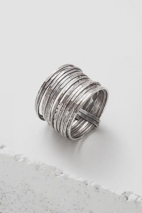 Zuzko Ring &quot;Stacked&quot; Silver