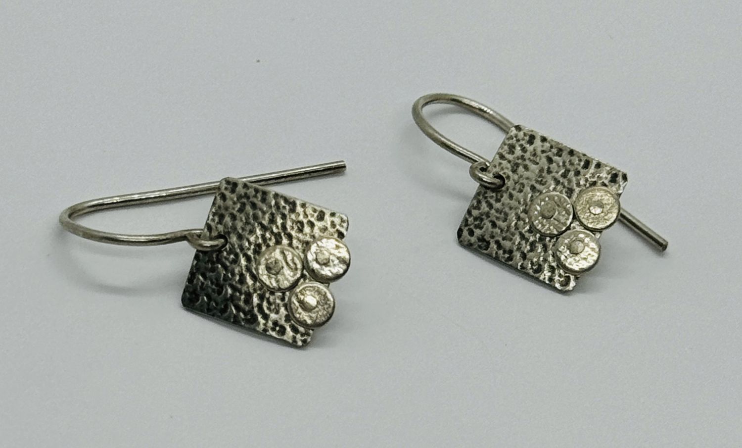 Bent Metal Earrings Square and Circles