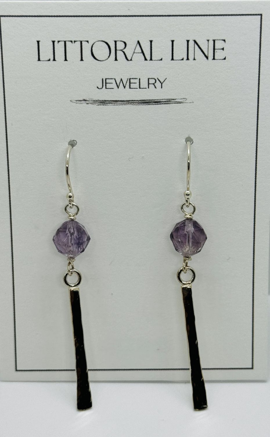 Littoral Earrings Star Amethyst W/Reed Dangle