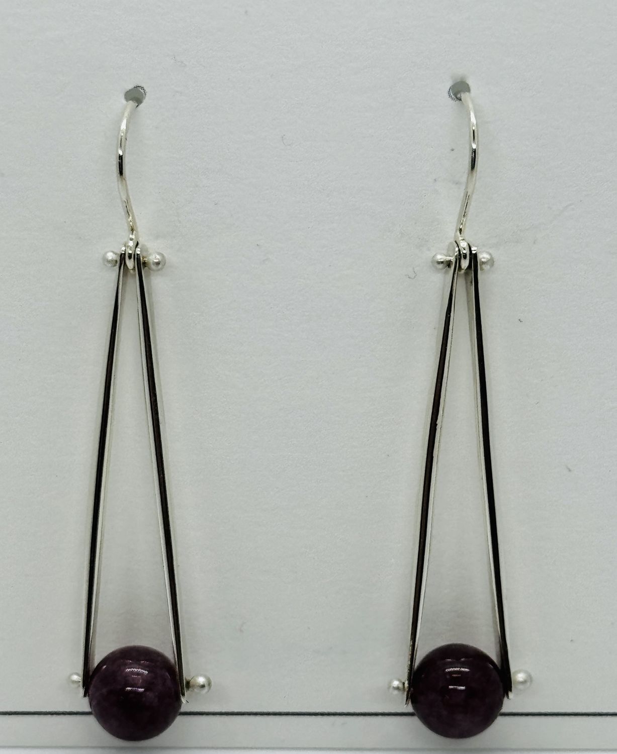 Littoral Earrings Lepidolite Trapeze