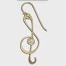 Steel Earrings Gold Filled Treble Clef