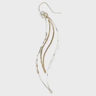 Steel Earrings Waves Mixed Metals