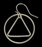 Steel Earrings Silver Circle with Traingle