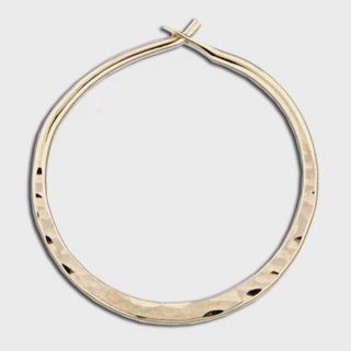 Steel Earrings Med Hammered Hoop