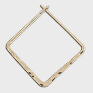 Steel Earrings Golf Filled Square Small