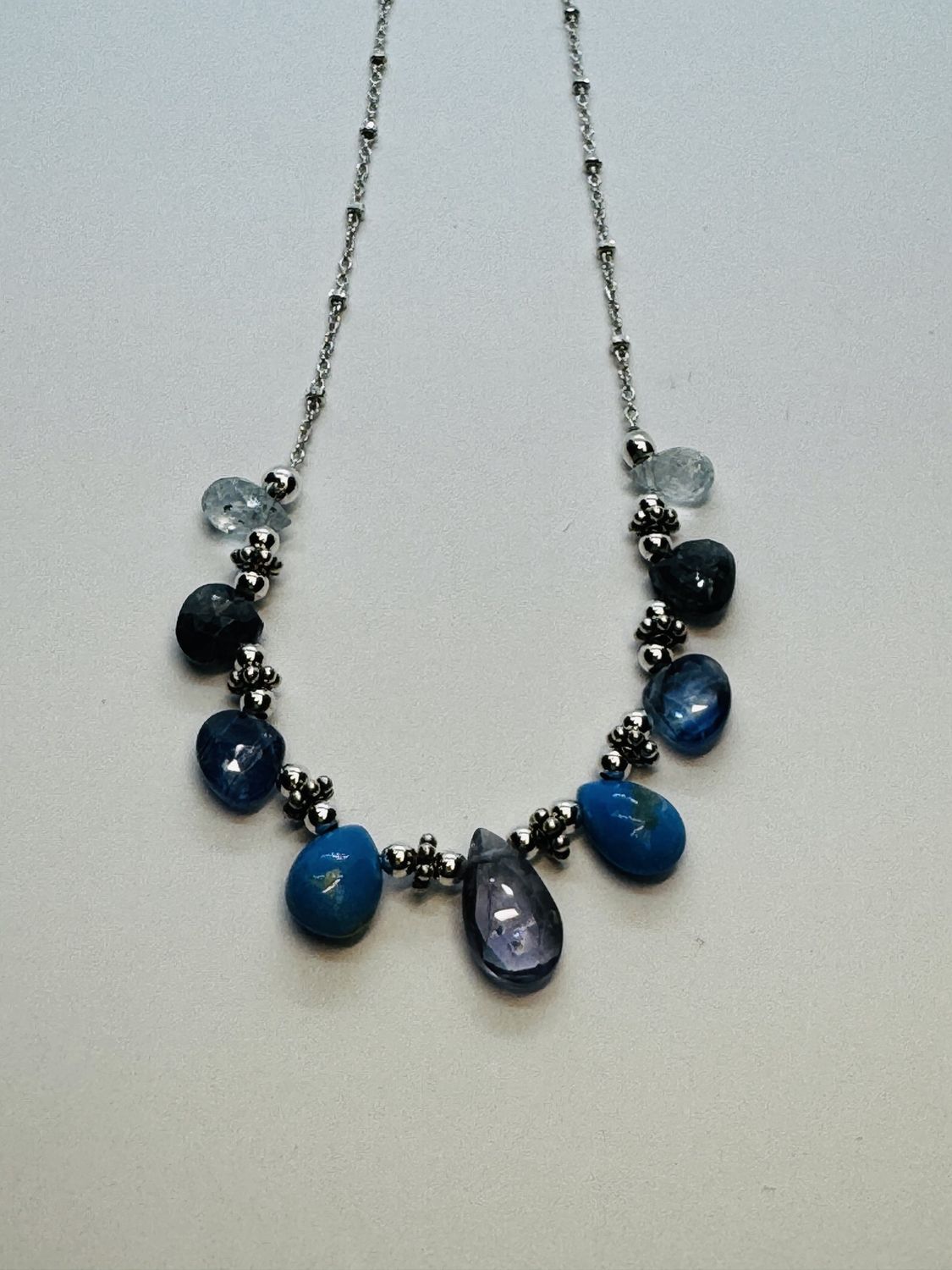 Estancia Necklace Iolite, Ceruleite, Kyanite, Aquamarine, and Blue Sapphire