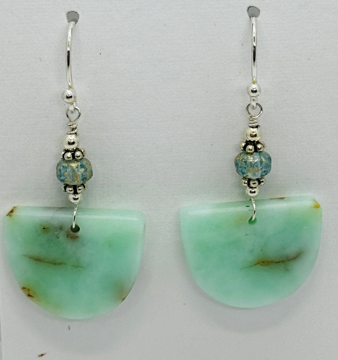 Estancia Earring Chrysoprase and Czech Glass