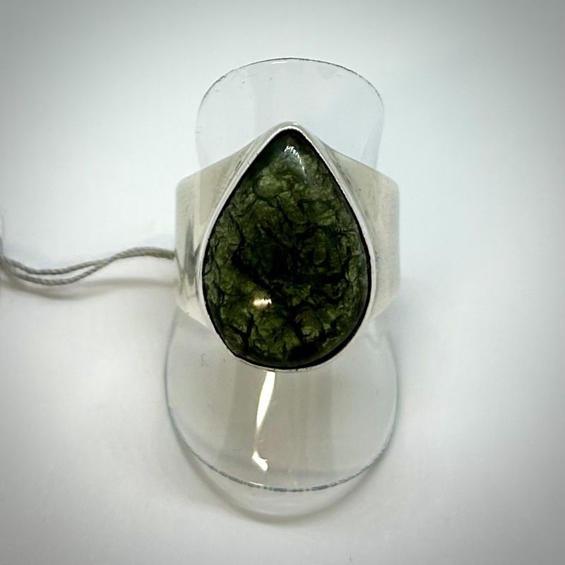 Ras-Jolj Ring Moldavite Large Teardrop