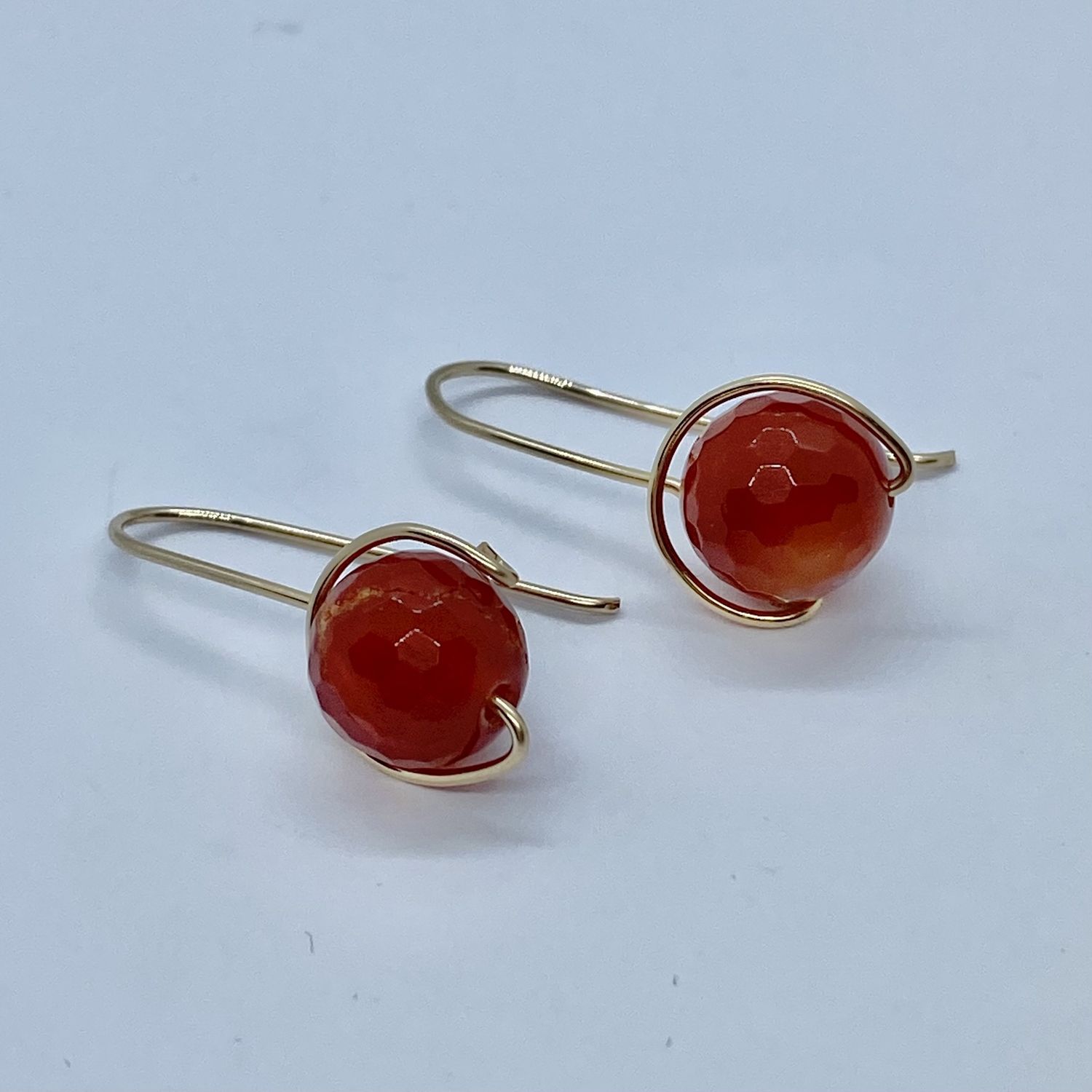 Robb Earrings Gold Wrapped Carnelian