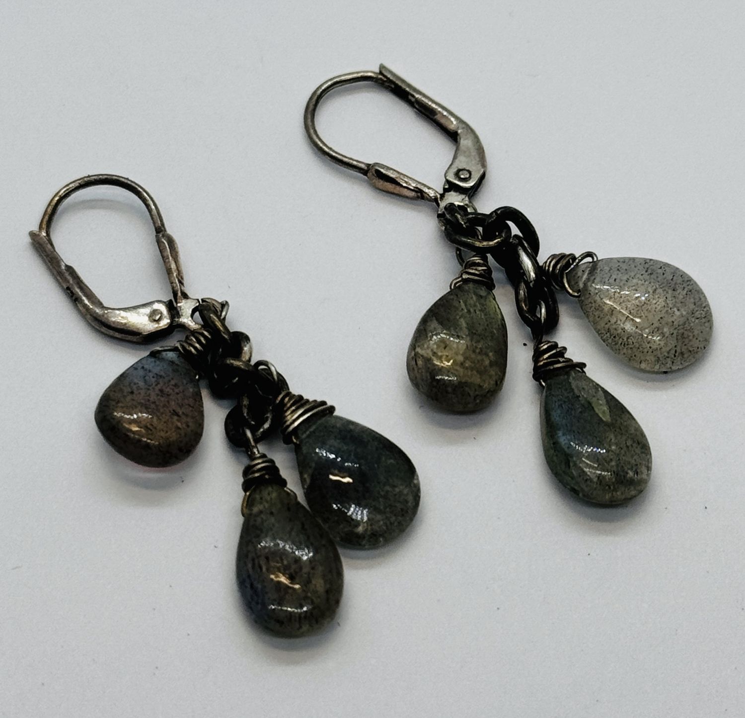 Robb Earring Labradorite Cluster Drop