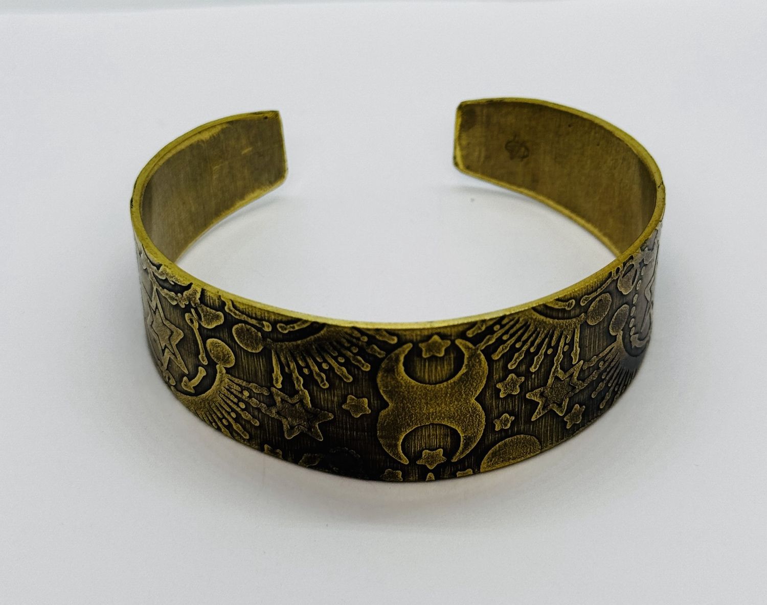 O&#39;Brien Cuff Brass 5/8&quot; Roll Print Witchy Celestial Design 2