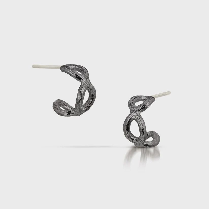 Keleher Earrings Oxidized Small Infinity Hoops