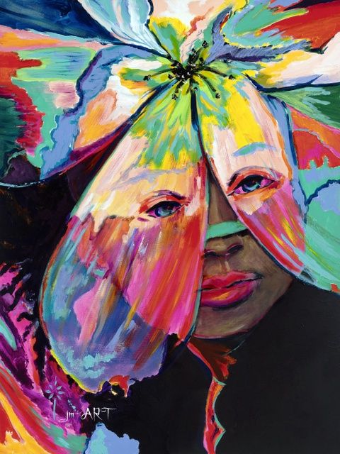 Traugott Acrylic on Canvas &quot;Tropical&quot;