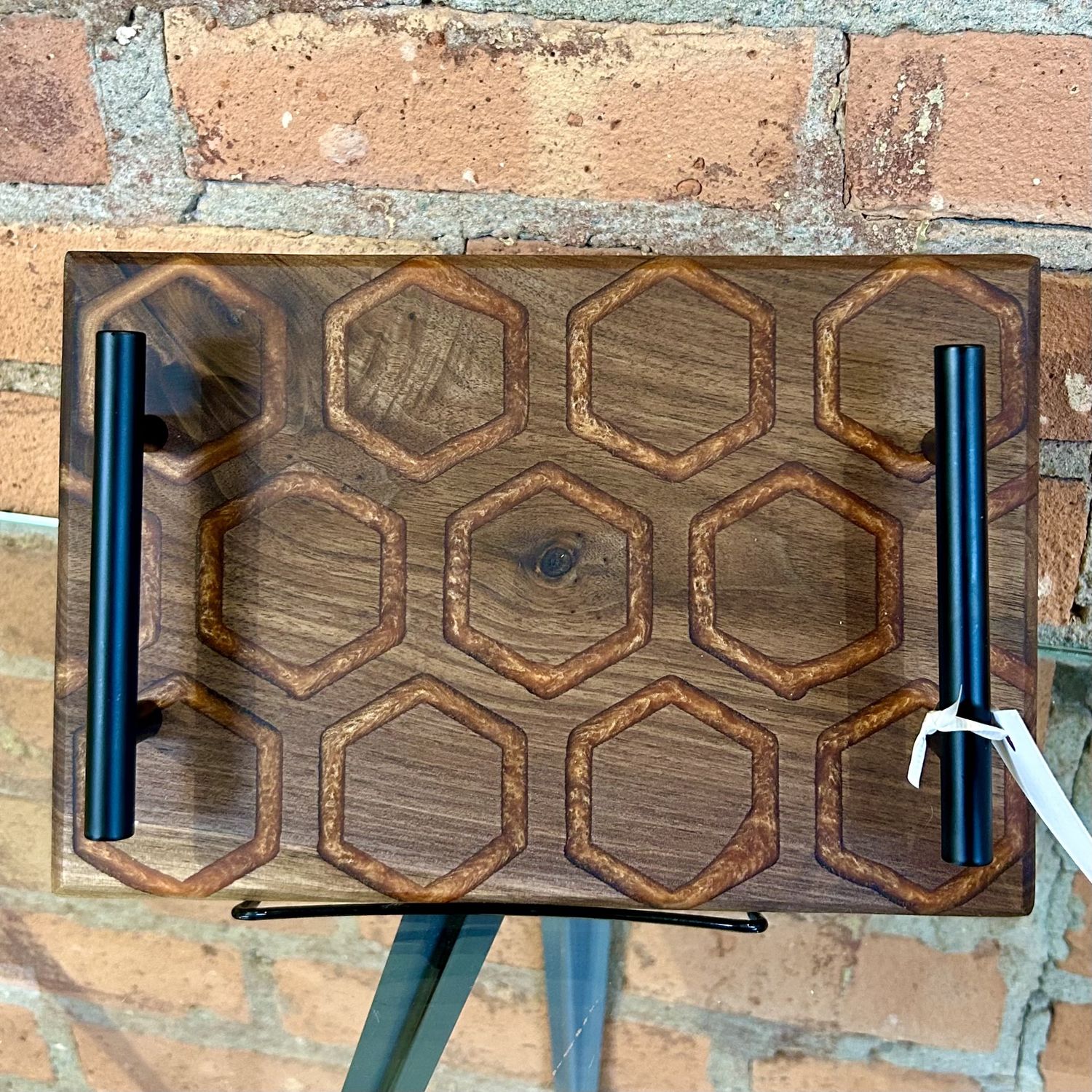 GM Charcuterie Board Walnut Honeycomb Bronze