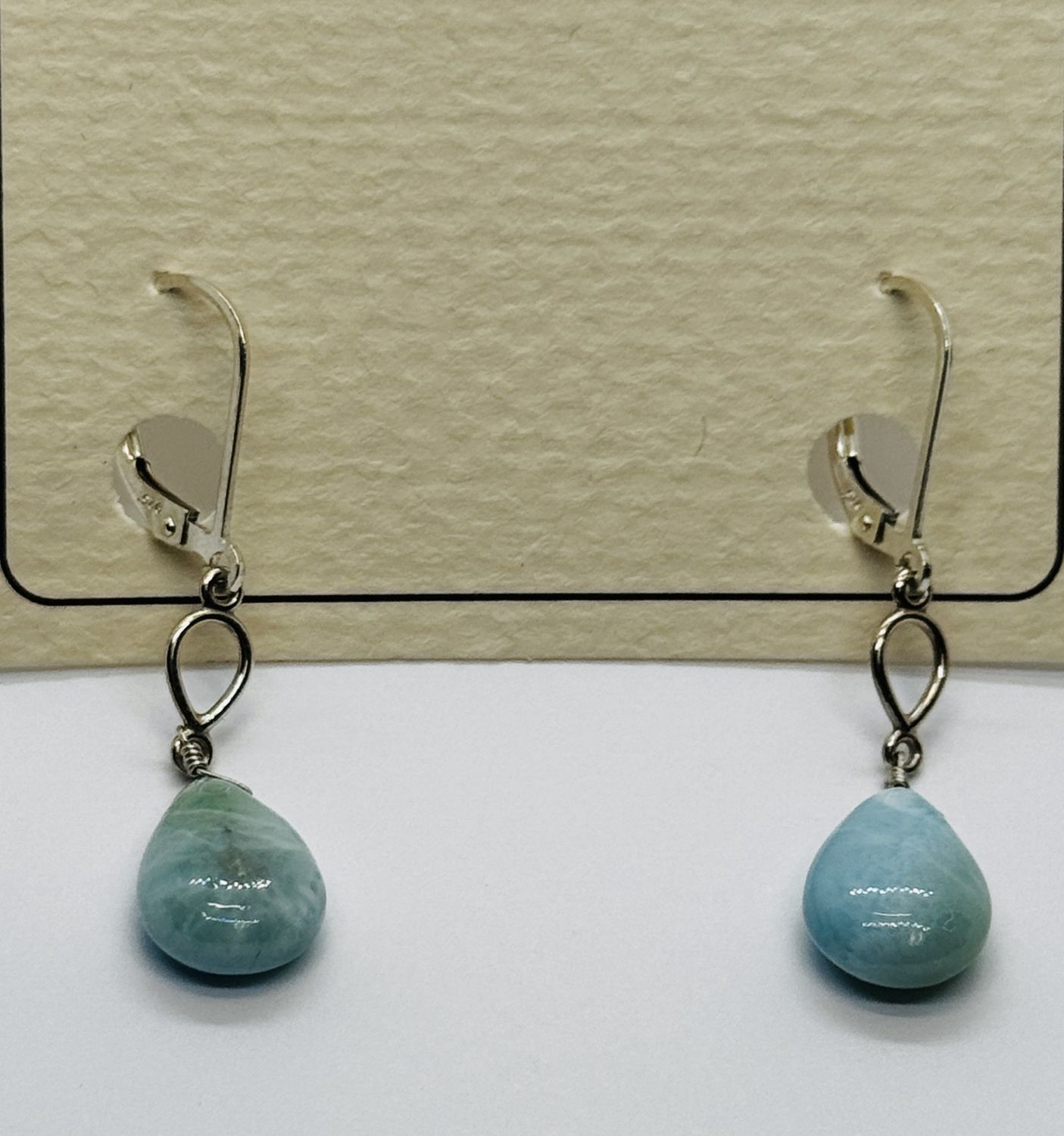 Otter Earring Larimar Tear Drops