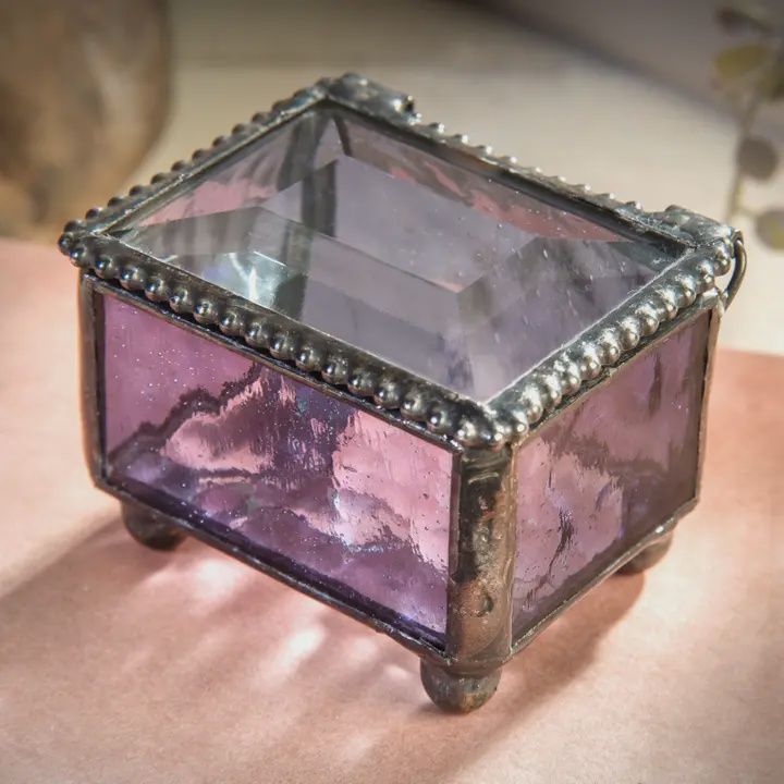 J Devlin Purple Glass Ring Box