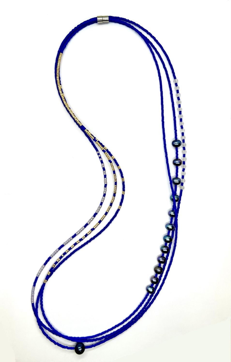 Tsay Necklace Royal Blue Delica w/Mixed Beads