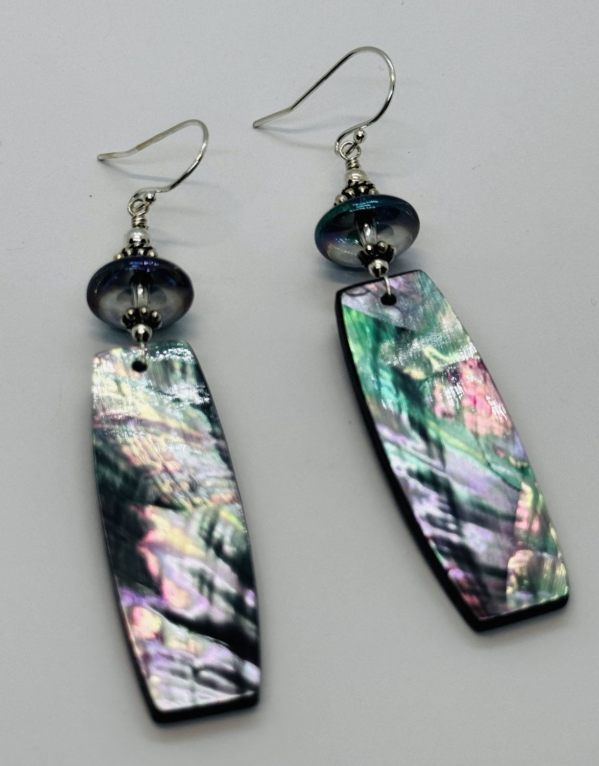 Estancia Earrings Abalone and Rainbow Quartz