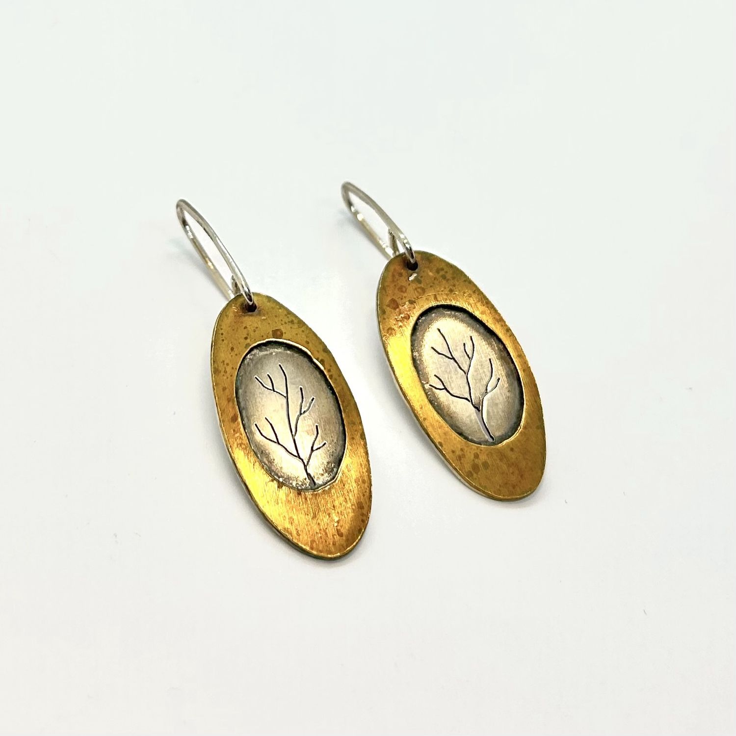 Gonzales Earrings Copper and Silver Tree of Life