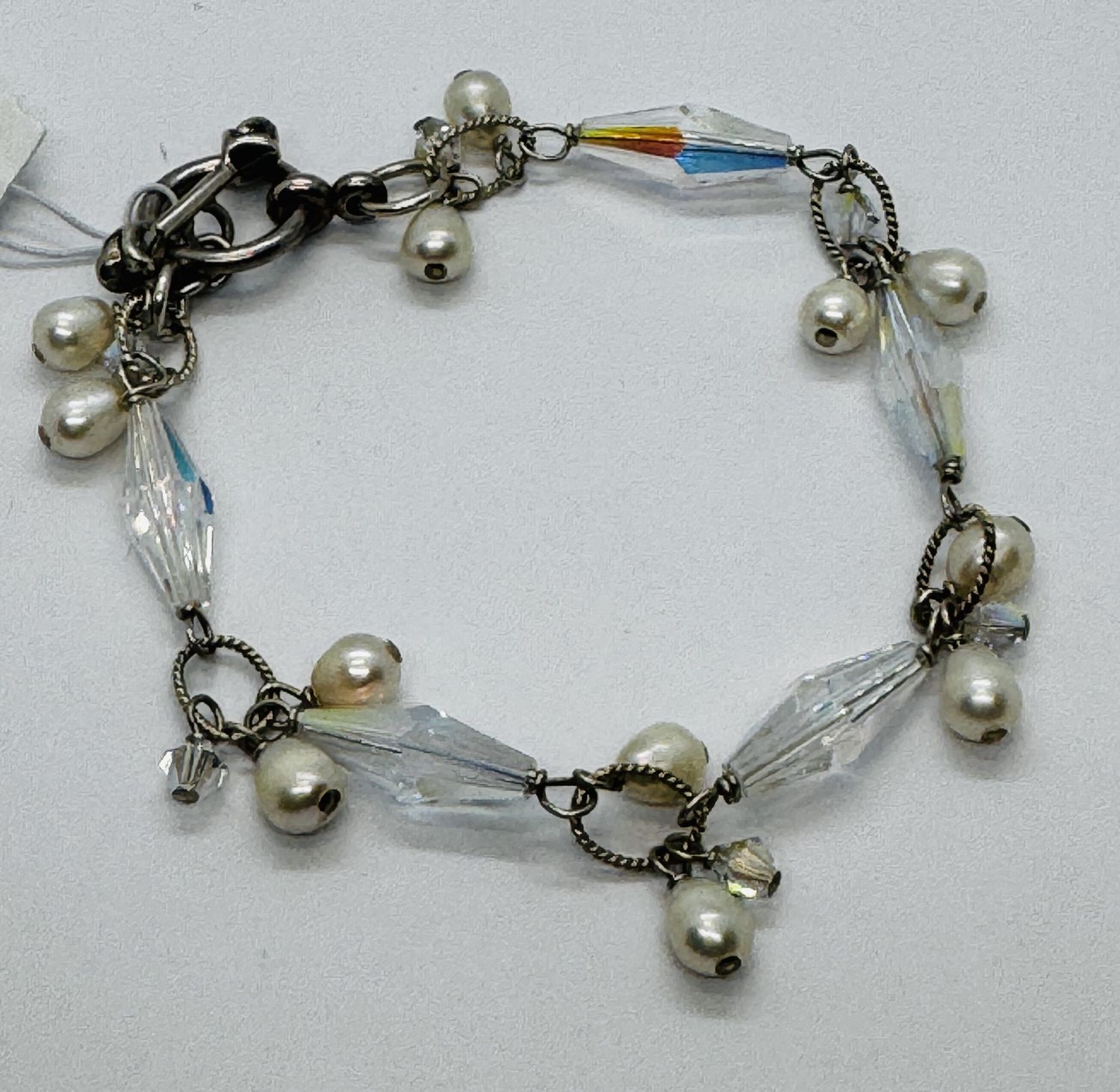 Robb Bracelet Vintage Crystals and Freshwater Pearl