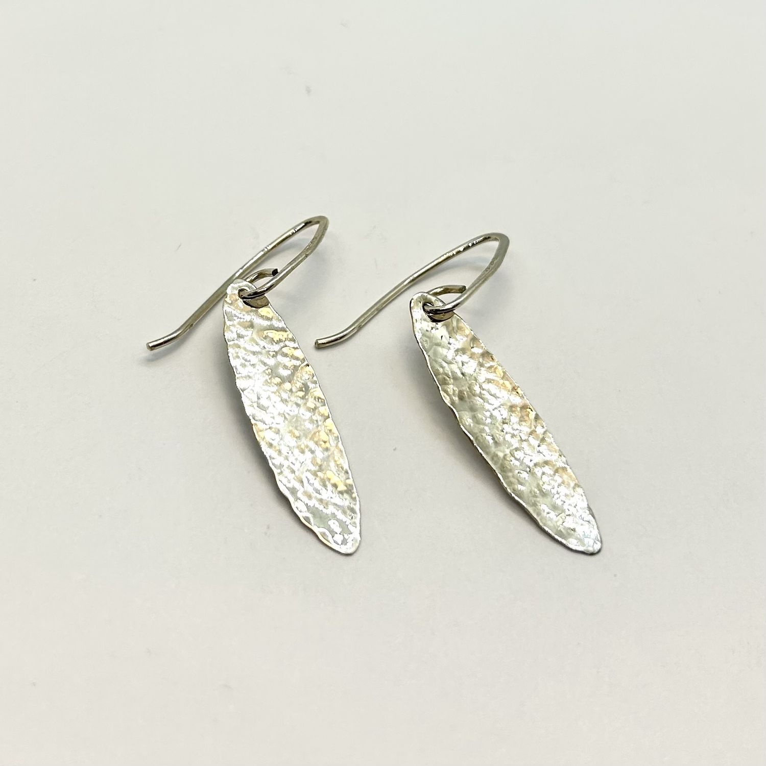 Gonzales Earrings Elongated Hammered Ovals