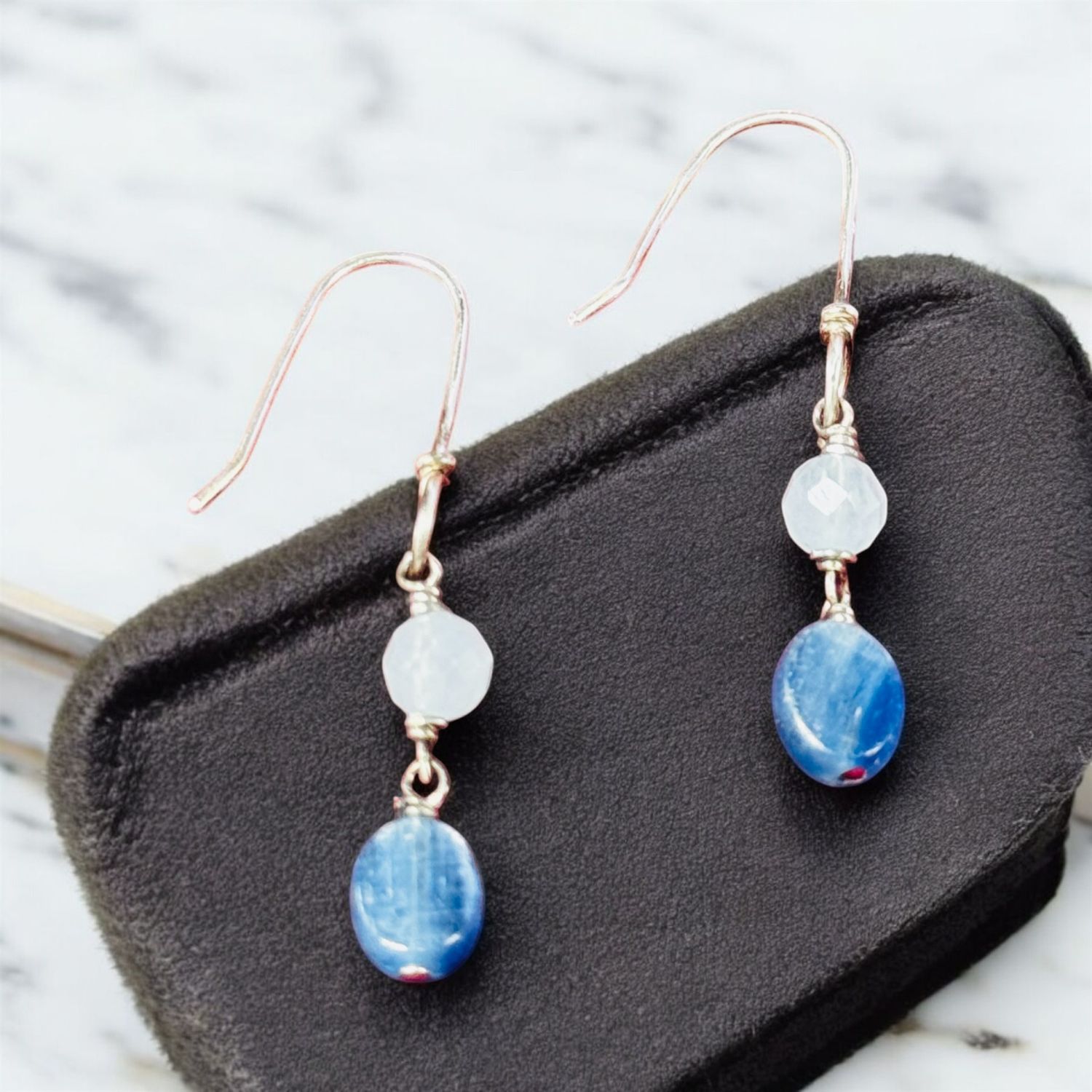 Robb Earrings Kyanite and Aquamarine Drops