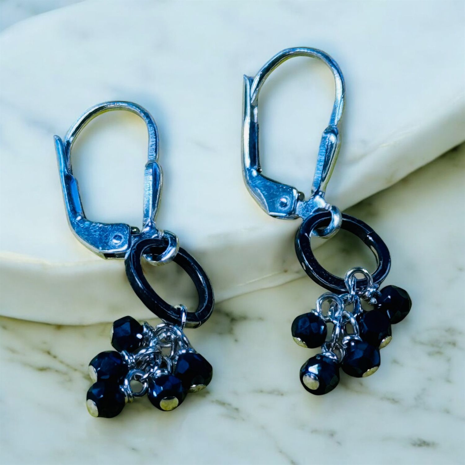 Robb Earrings Hematite Cluster