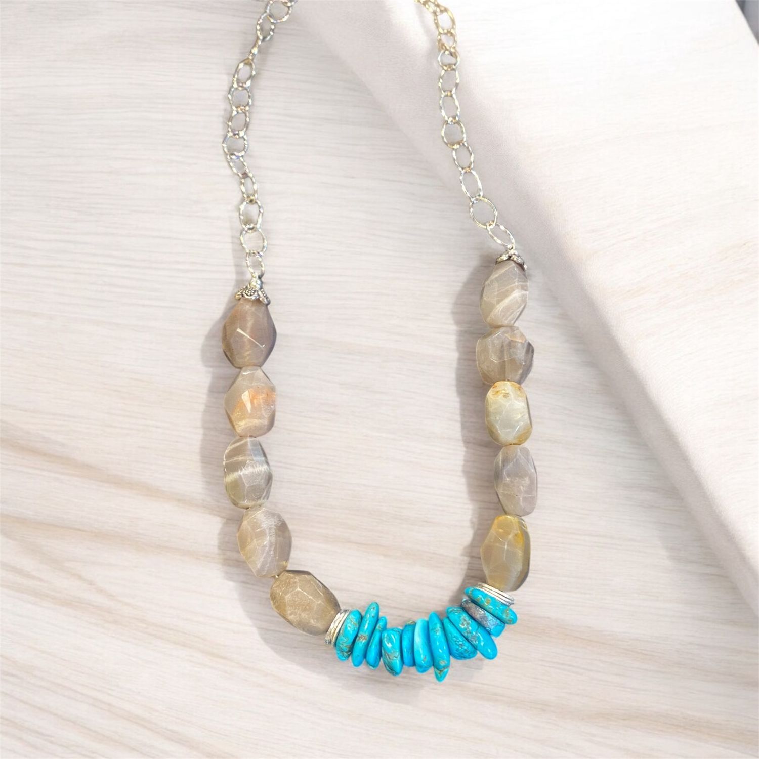 Whitney Necklace Moonstone &amp; Turquoise