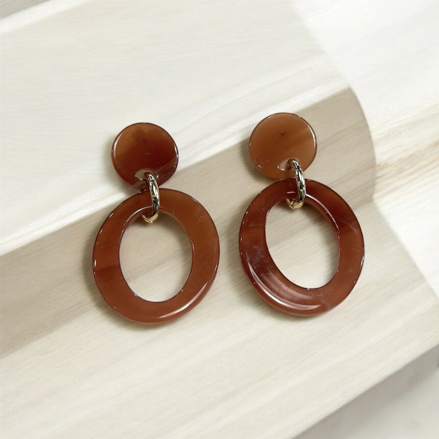 Nadeau Earring Amber Acrylic Studs + Hoops
