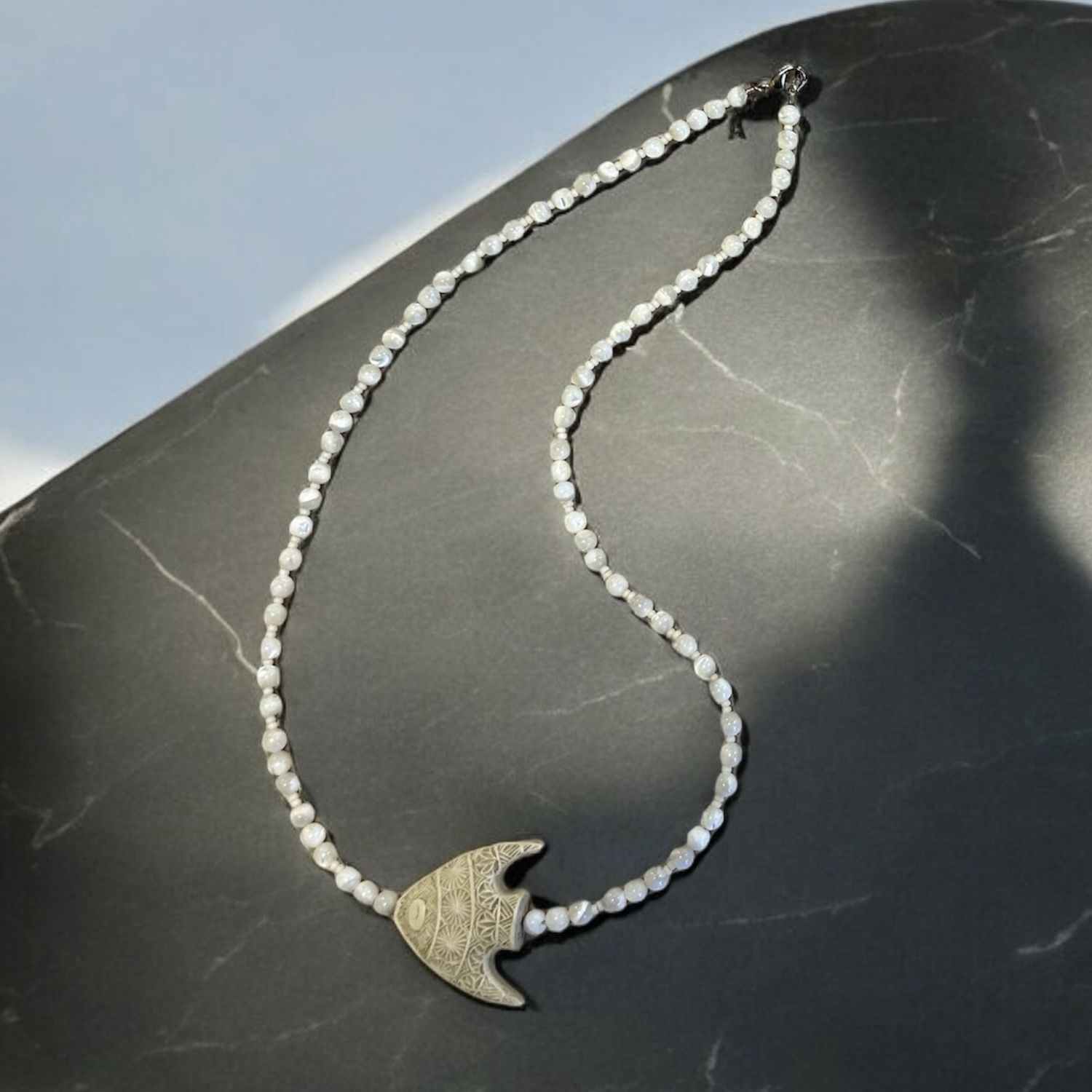 Nadeau Necklace Bone Fish Mother of Pearl 125N