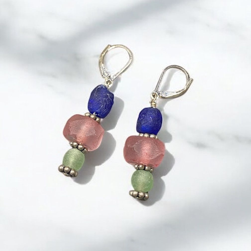 Nadeau Earring African Recycled Glass Beads