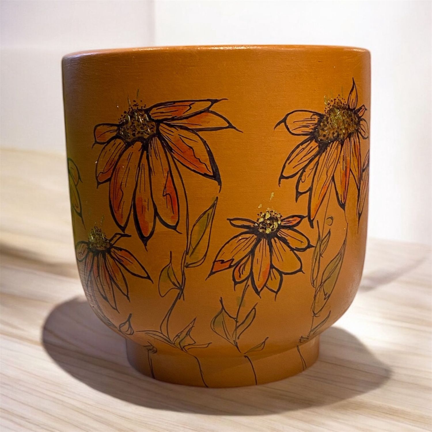 Fragnoli Pot Orange &amp; Gold Daisies