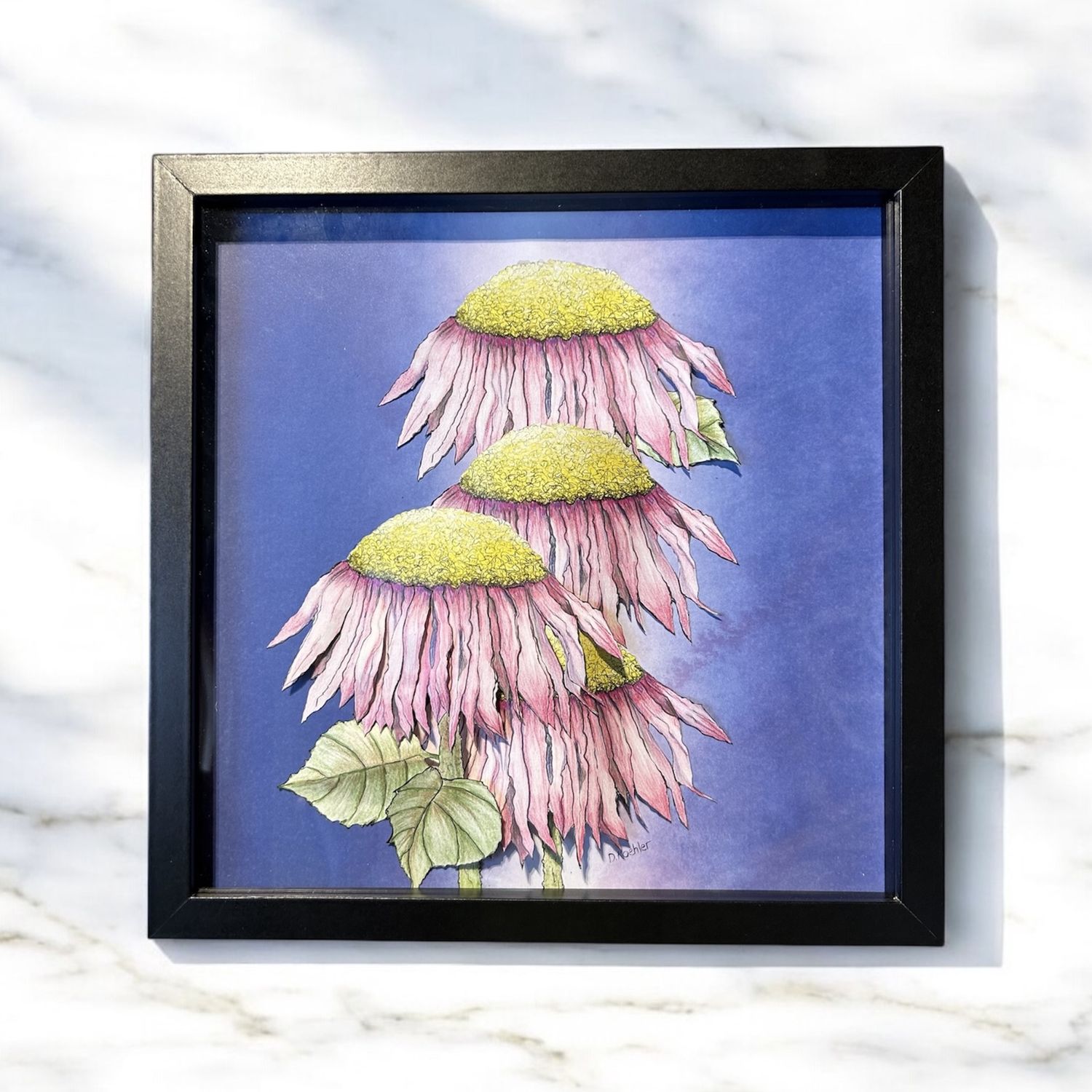 Koehler 3D Paper Art - Four Pink Sunflowers 13X13