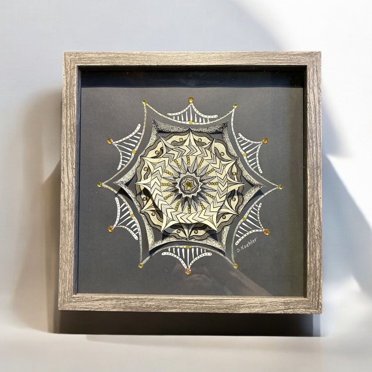 Koehler Art - Gray &amp; Black Sparkle Mandala 13X13