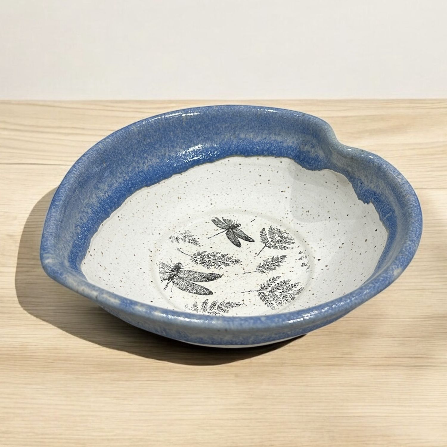 Johnson Heart Bowl Dragonflies Blue/White