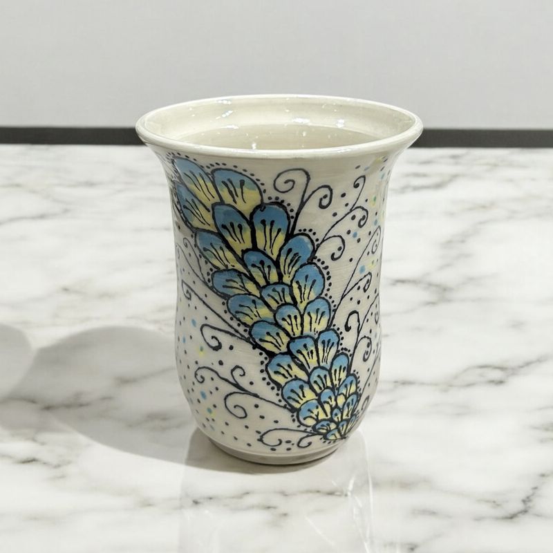 Johnson Vase with &quot;Peacock Tail&quot; Design