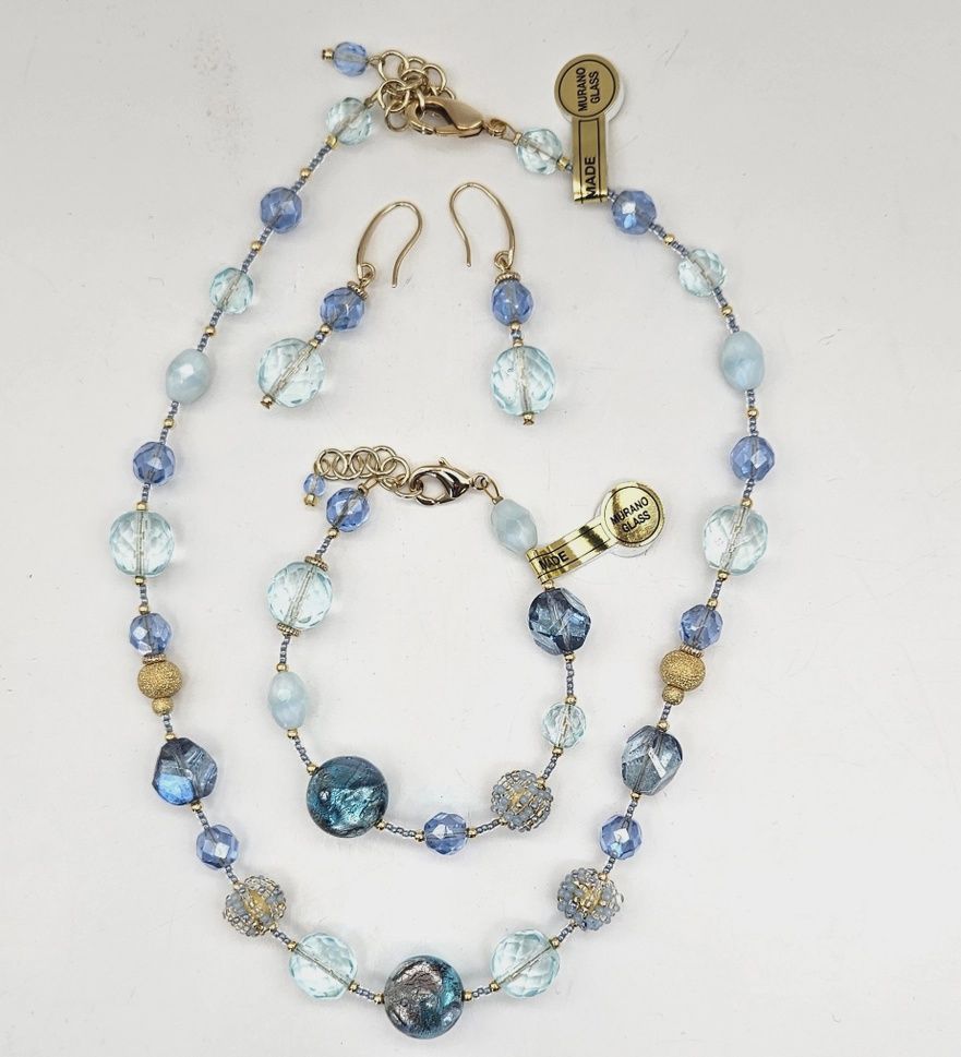 Sturzinger Murano Necklace Bianca Blue