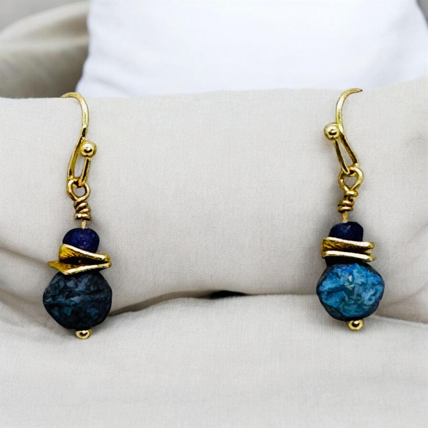 Garnish Earring Purple and Blue Stone Dangle