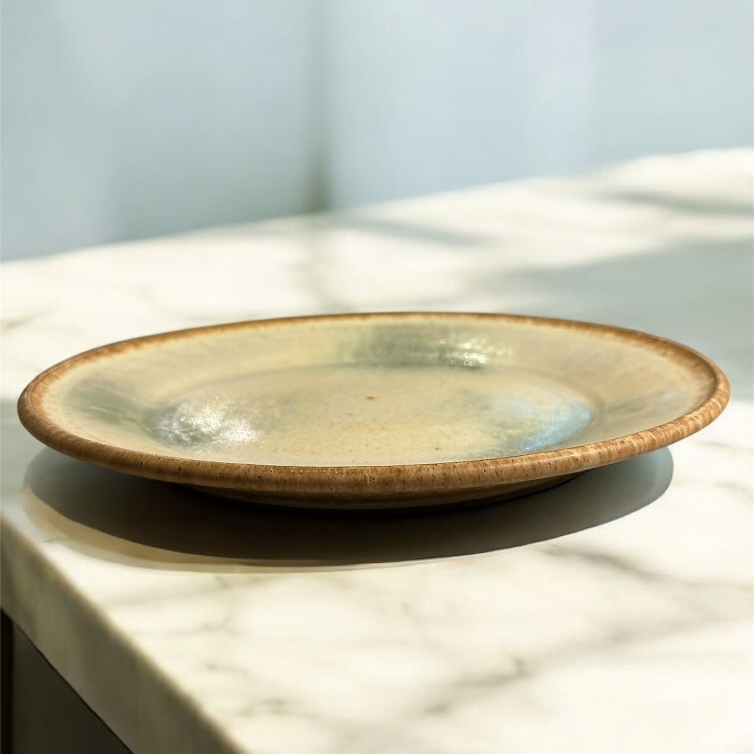 Stoler Platter Sage Green w/ Tan Trim
