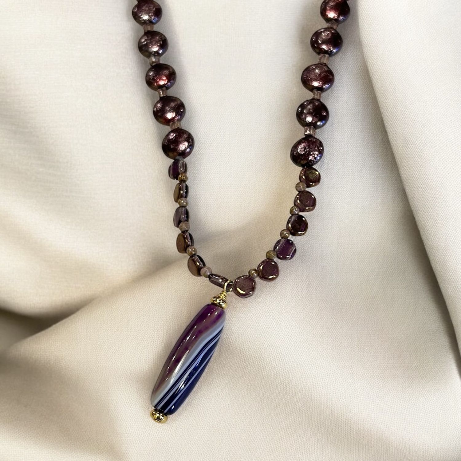 Nadeau Necklace Dyed Agate Pendant
