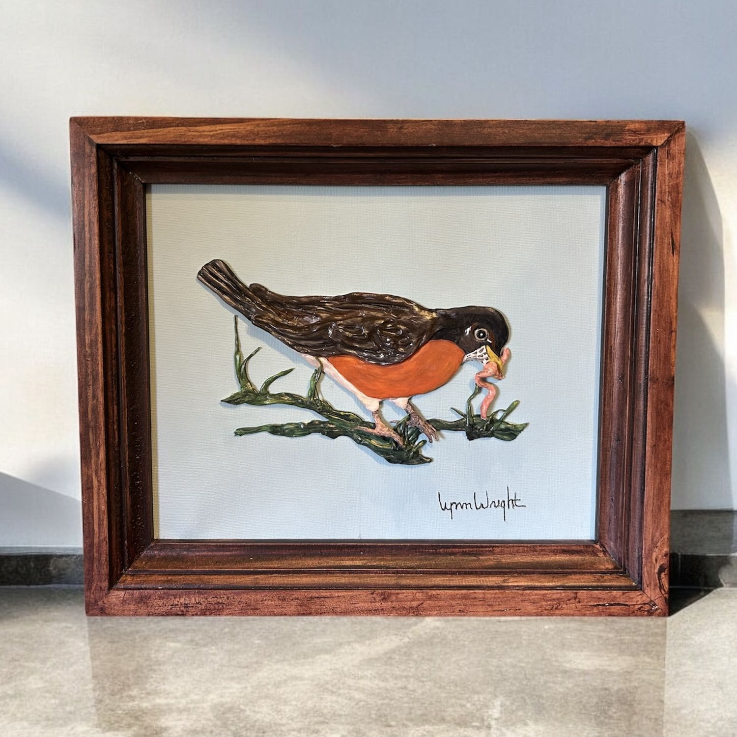 Wright Polymer Clay &quot;Early Bird&quot; Robin Artwork