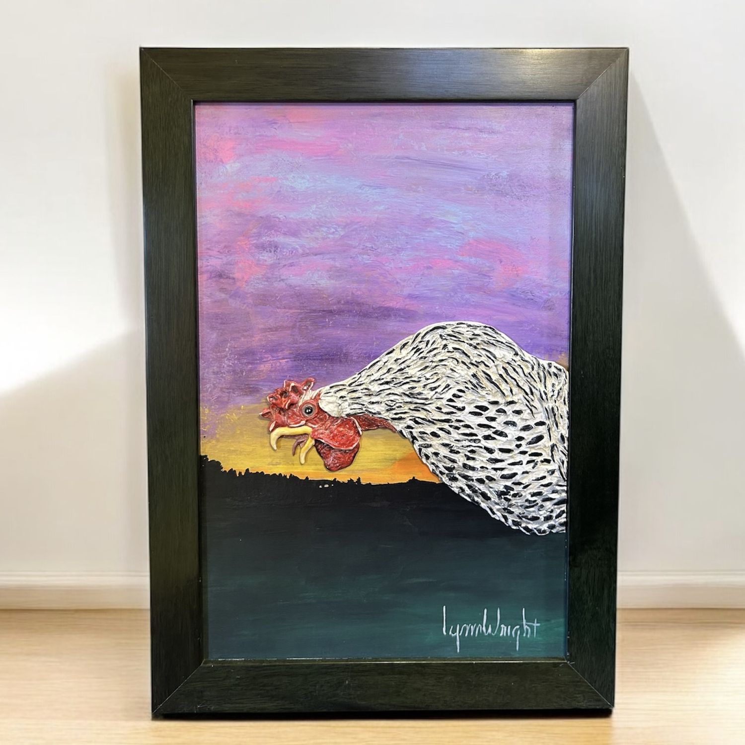 Wright Polymer Clay Framed Art &quot;Early Morning Wake Up Call&quot;  Rooster