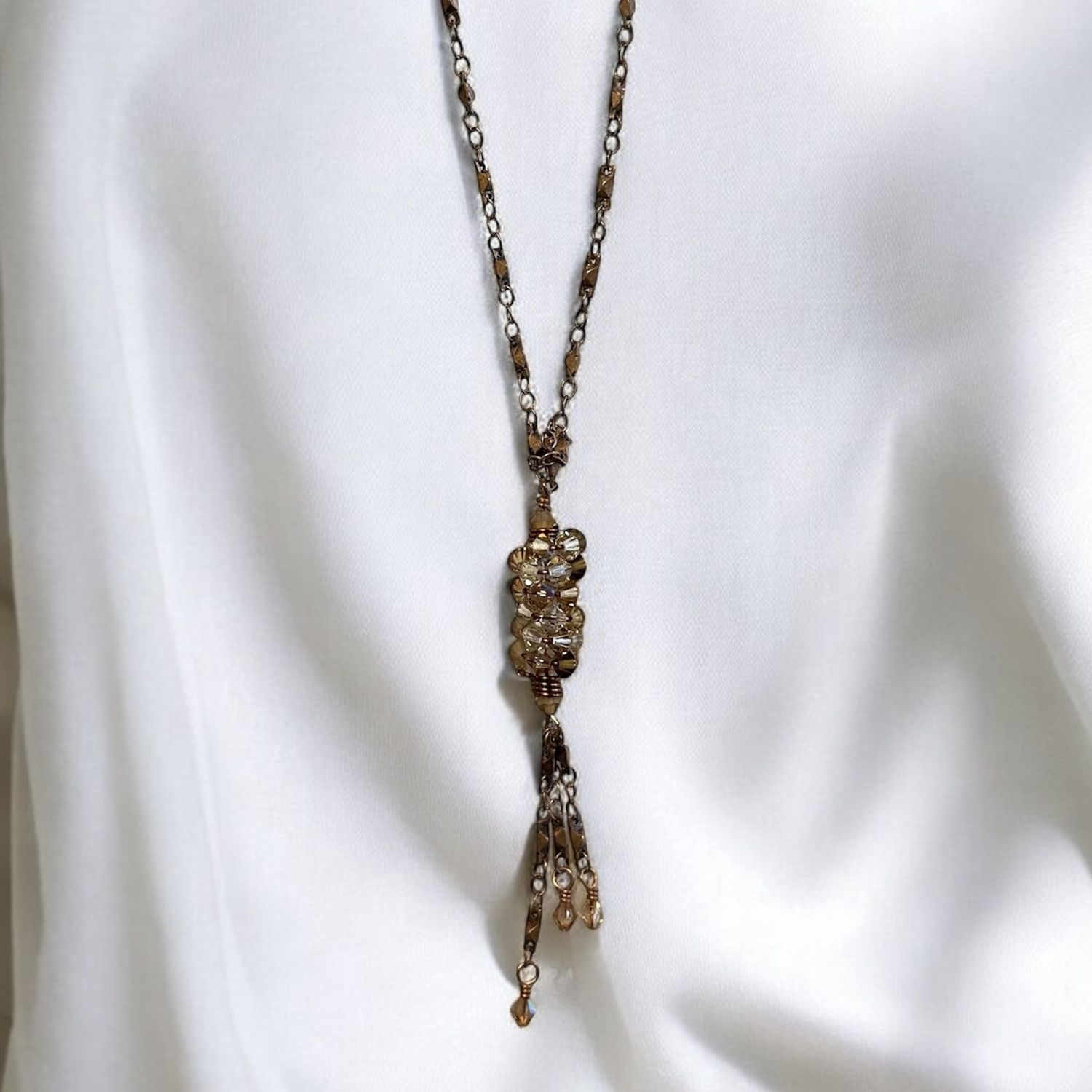 Nadeau Necklace Crystal Pendant on Copper Chain