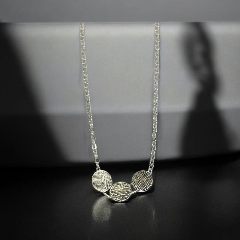 Bent Metal Necklace Triple Discs
