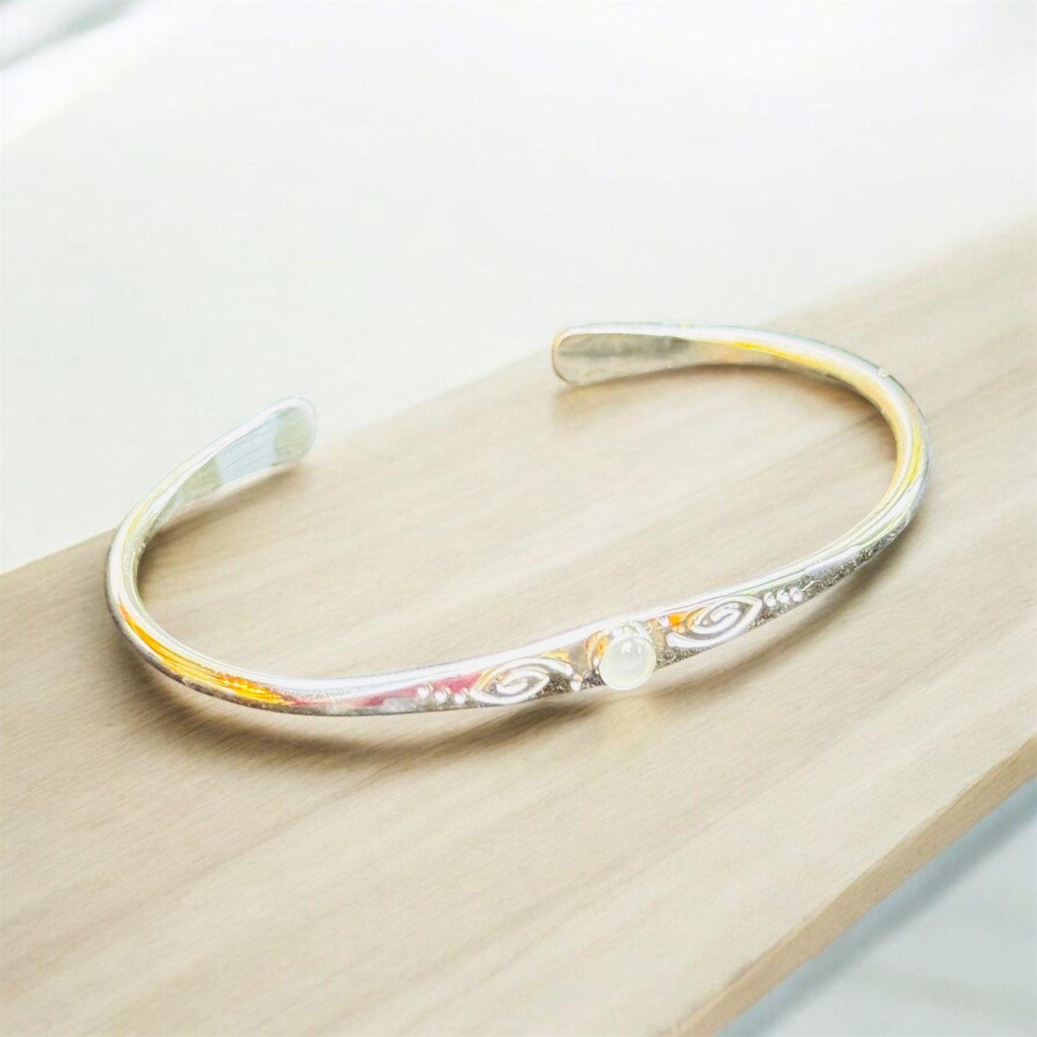 Gray Bracelet Silver W/Moonstone