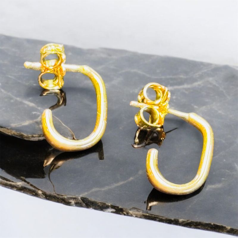Zuzko Earrings Paper Clip Hoops Gold Small